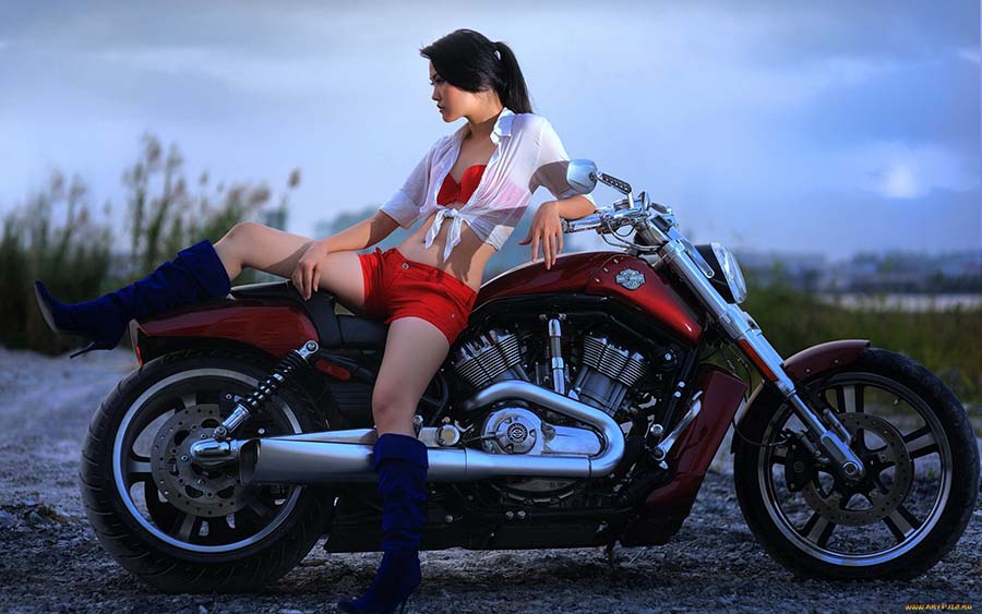 Beautiful girls and motorcycles in Dnepr